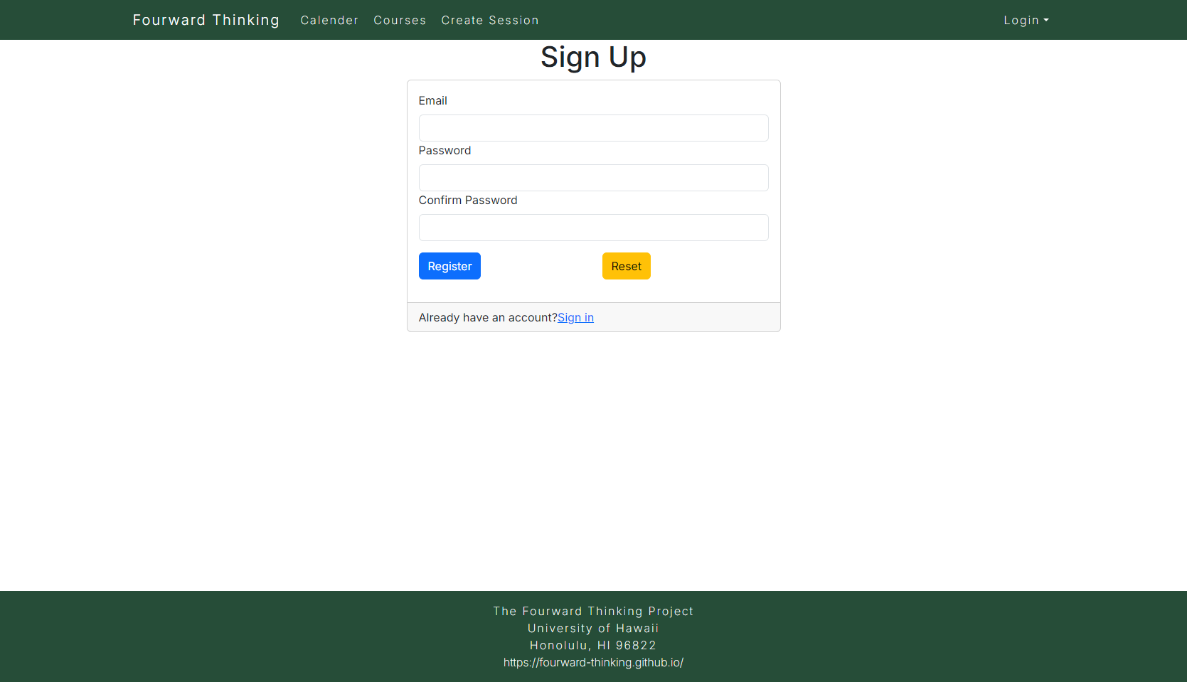 Sign-up Page